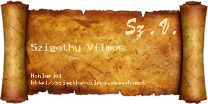 Szigethy Vilmos névjegykártya